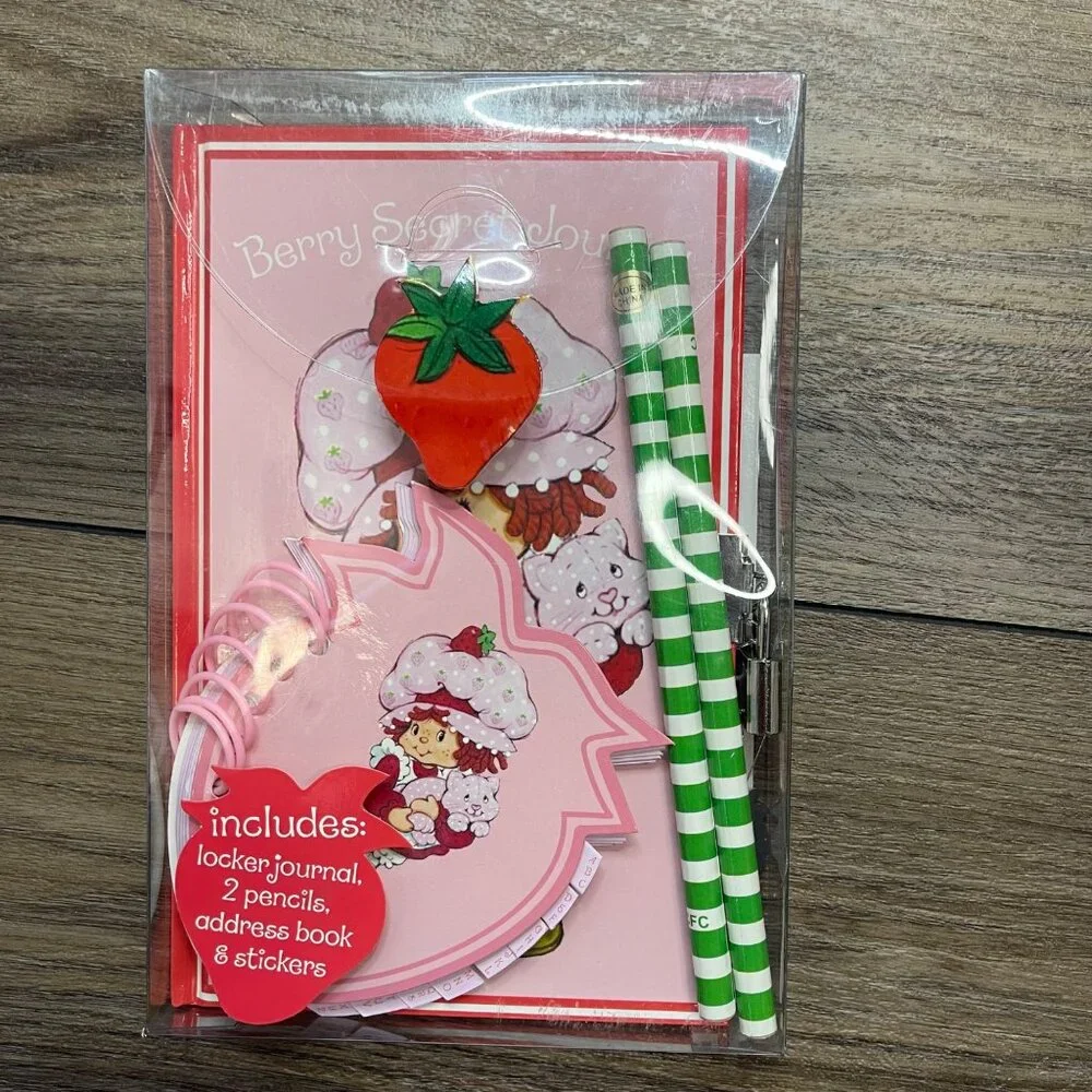 Vintage Strawberry Shortcake Diary,‎ Journal, Stationary Set NEW Flaw Movie Prop